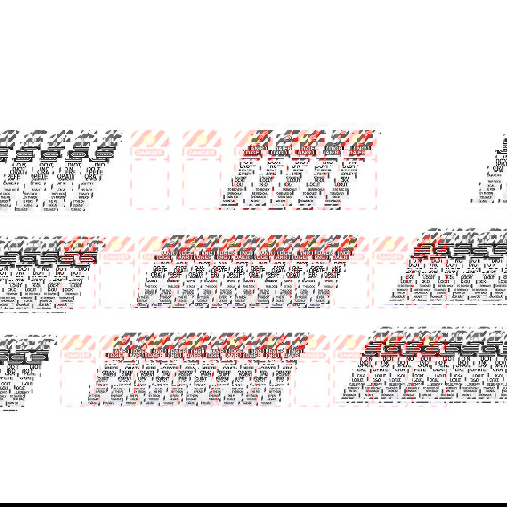 Safety & Facility Tags; Legend: DO NOT OPERATE EQUIPMENT LOCK-OUT THIS TAG & LOCK TO BE REMOVED ONLY BY THE PERSON SHOWN ON BACK (Side 1); EQUIPMENT LOCKED OUT BY DATE (Side 2) ; Material: Unrippable Vinyl ; Language: English ; Double Sided: Yes